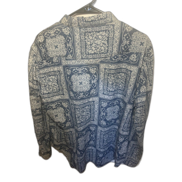 Vintage Panhandle Slim Western Cotton Shirt Bandana Print Button Up Cowgirl XL - Picture 2 of 6